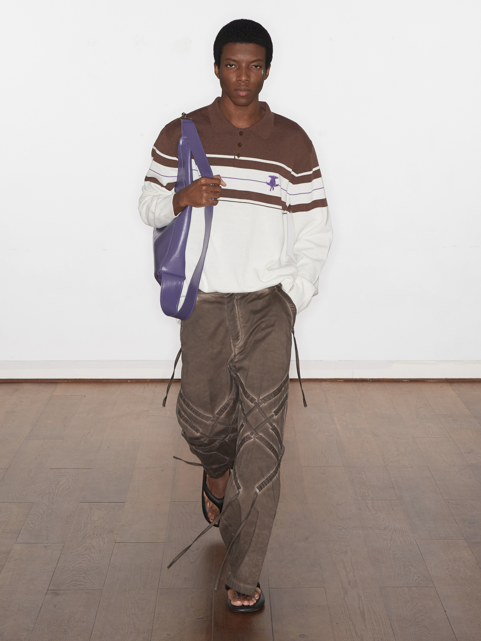 Oversized Striped Polo Creamy