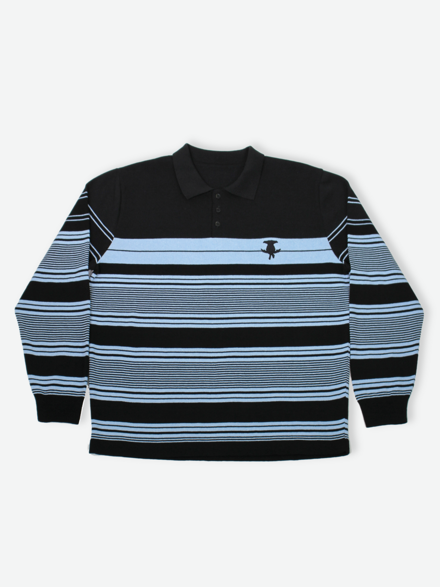 Oversized Striped Polo Sweatshirt