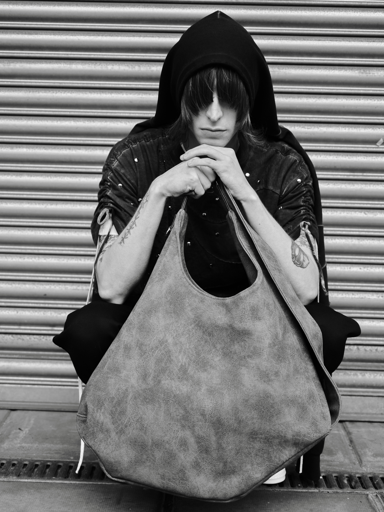Oversized Grey Agatha bag