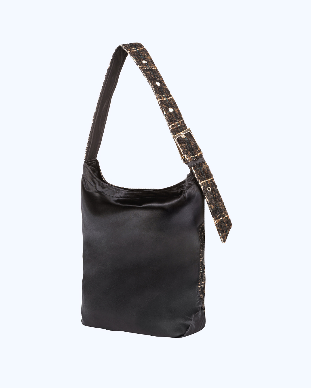 Tote Dark Check Wool Bag