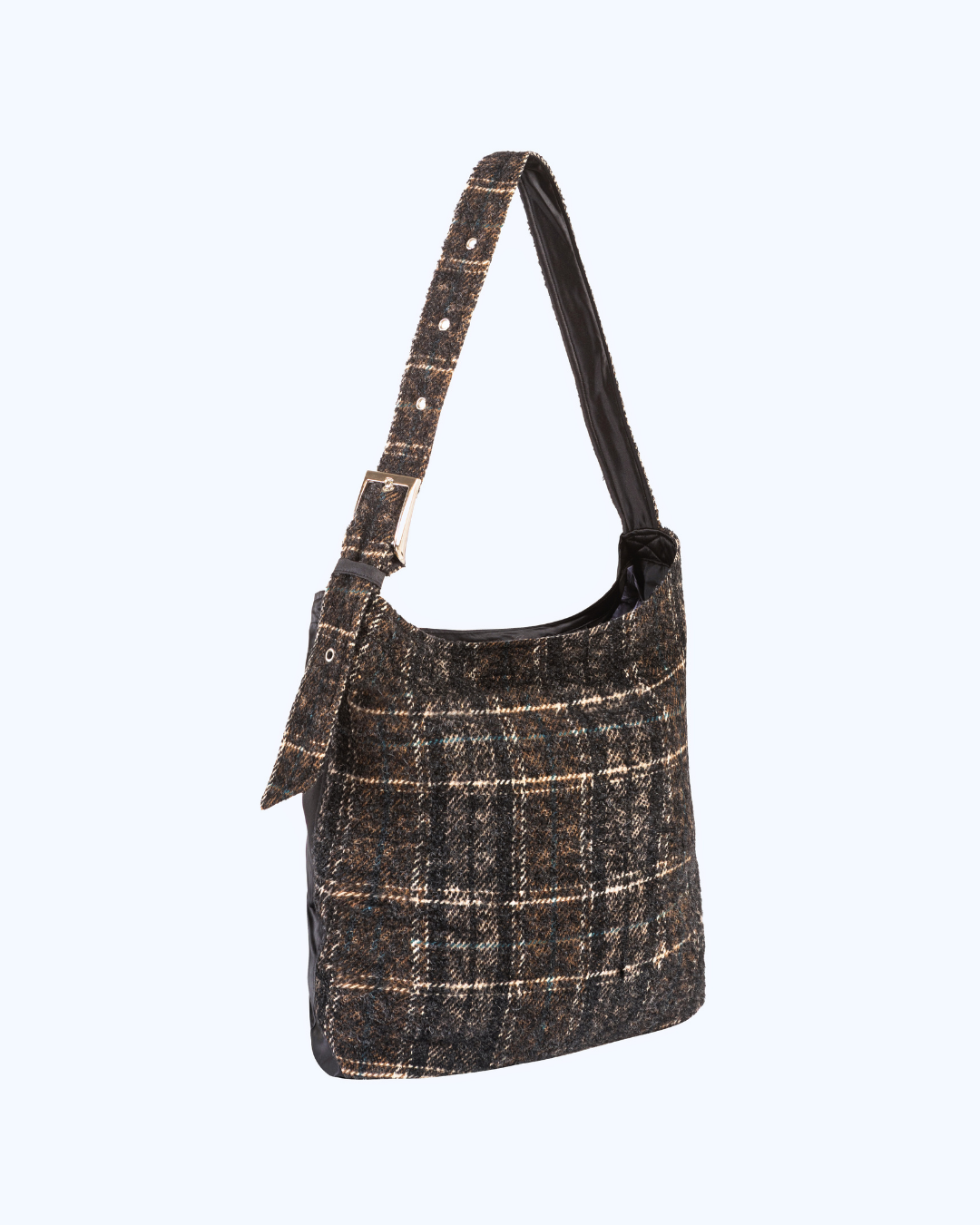 Tote Dark Check Wool Bag