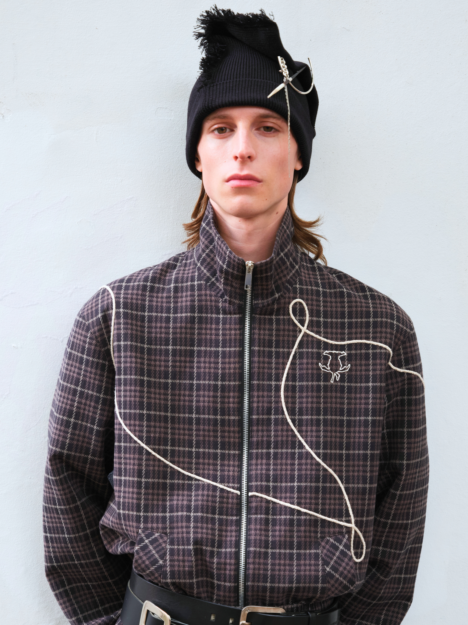 DRAPED BEANIE HAT Black